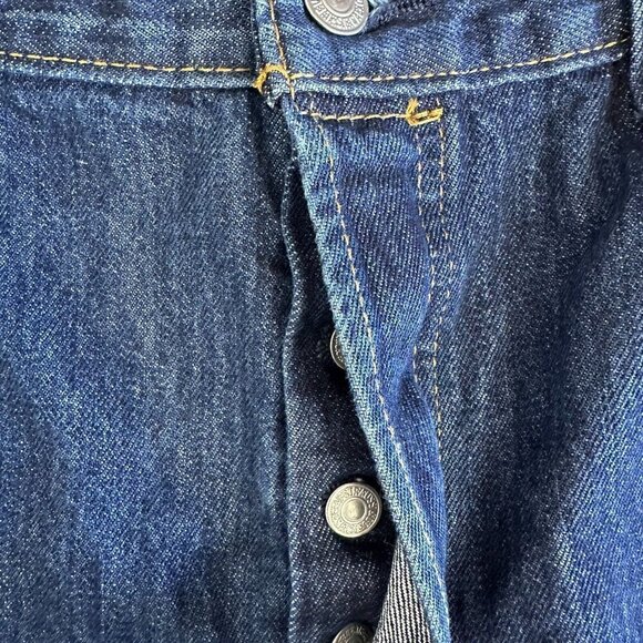 Levis 501 Original Fit Jeans 38x34 Button Fly Straight Blue - Picture 6 of 10